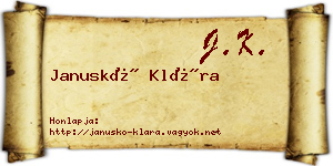 Januskó Klára névjegykártya
